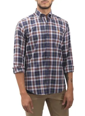 Breca Blue and Orange Men's Shirt
