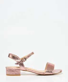 Rose Metallic Sandals