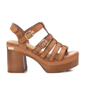 Brown Leather Sandals 161381 - 10cm Heel Height - Brown Sandals