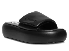 Sandalias Steve Madden Swoosh Negro Para Mujer